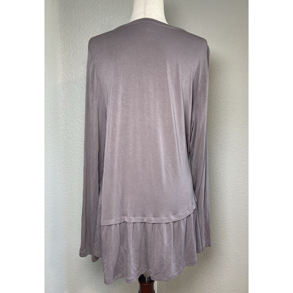 Lori Goldstein NEW! womens oversized long sleeve ruffle lightweight top XL - Picture 3 of 7